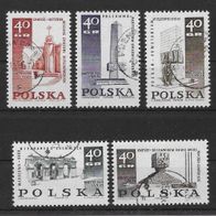 026) Polen 1968 Denkmäler Mi. Nr. 1885/89 kpl. Satz gestempelt