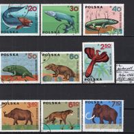 Polen 1966 Prähistorische Tiere (II) MiNr. 1655 - 1663 gestempelt