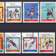 Polen 1966 Fußballweltmeisterschaft, London MiNr. 1665 - 1672 gestempelt