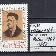 Polen 1967 100. Geburtstag von Wladyslaw Reymont MiNr. 1817 gestempelt