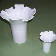 Set: 2x Arzberg Vase Island Porzellan H= 21 + 11cm Weiß Glanzlasiert