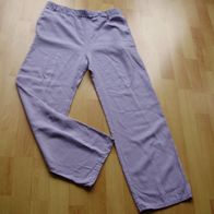 Hose Stoff Baumwolle weit flieder Gummibund Taschen S