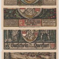 Querfurt-Notgeld-25-50-75 Pfennig und 1-1 Mark vom 24.8.1921, 5Scheine