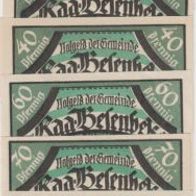 Raa-Besenbek-Notgeld 20-30-40-60-70-80 Pfenniig bis 31.12.1921, 6Scheine