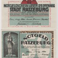 Ratzeburg-Notgeld-25-50 Pfennig , o.D.1921, 2Scheine