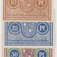 Rauenstein-Notgeld-10-25-50 Pfennig von 1920 3Scheine