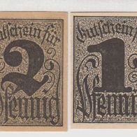 Regensburg-Notgeld-1-2 Pfennige o.D. 1920, 2Scheine