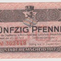 Remscheid-Notgeld-50 Pfennig vom 25.10.1918 bis 31.12.1920