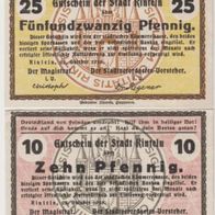 Rinteln-Notgeld-10-25 Pfennig vom 25.10.1918, RS Stempel-Magistrat,