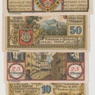 Rosenheim-Notgeld-5-10-25-50-50 Pfe. vom 16.2.1921, 2. Ausgabe 5 Scheine