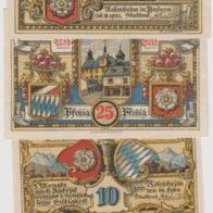 Rosenheim-Notgeld-5-10-25-50 Pfennig vom 16.2.1921, 4 Scheine