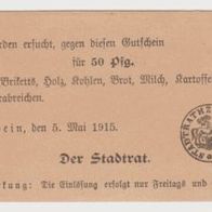 Roßwein-Notgeld-50 Pfennige, Warengutschein vom 5.5.1915