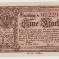 Rostock-Notgeld 1 Mark vom 14.11.1918 bis 1.2.1919