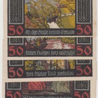 Rudelsburg-Notgeld Kösen, 5x50 Pf. Motiv Volkslied, An der Saale hellen Strande