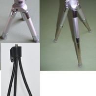 2x Tischstativ Bilora Kugelkopf 3fach L=18 -37cm Dreibeinstativ+ Mini Flexi Stativ