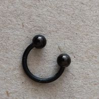 Piercing Schmuck Hufeisen Titan Schwarz 8mm Durchmesser