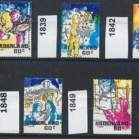 Niederlande Mi. Nr. 1837 + 1839 + 1842 + 1848 + 1849 Dezembermarken 2000 o <