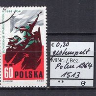 Polen 1964 20. Jahrestag des Warschauer Aufstandes MiNr. 1513 gestempelt