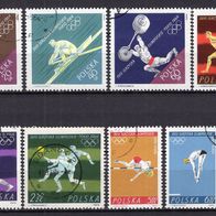 Polen 1964 Olympische Sommerspiele, Tokio MiNr. 1514 - 1521 gestempelt