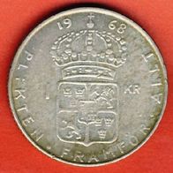 Schweden 1 Krona 1968 Silber