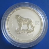 2$ Australien Lunar I Tiger 2007/2010 2oz Silber