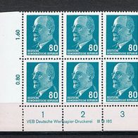 DDR MiNr. 1331 az II Einheit 6er-Block Paare mit DV Ecke u. li. postfrisch