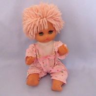 Puppe Wollhaare Schlafaugen fester Körper beweglicher Arme + Beine Gr. ca. 26 cm + An