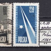 Polen 1958 Internationales Geophysikalisches Jahr 1957/58 MiNr. 1061 - 1062 gestempel