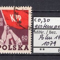 Polen 1958 40 Jahre Kommunistische Partei Polens MiNr. 1079 gestempelt -1