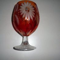 Kelch Pokal Prunkkelch DDR Vintage mit Blumenschliff orange *