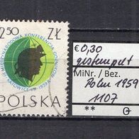 Polen 1959 3. Internationaler Bergarbeiter-Kongress, Kattowitz MiNr. 1107 gestempelt