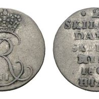 Dänemark Silber 2 Skilling 1801 HIAB "CHRISTIAN VII." (1766-1808) gekr. Monogramm