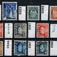 Norwegen Mi. Nr. 348 + 350 + 353 + 355 + 357 + 358 + 359 + 361 + 362 + 364 + + + o <