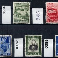 Norwegen Mi. Nr. 384 + 385 + 386 + 387 + 389 o <