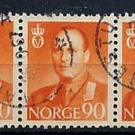 Norwegen Mi. Nr. 427 König Olaf V. - 3x waagerecht o <