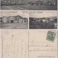 Tröbnitz-AK-1913 mit Totalansicht und Gasthaus Erh.1