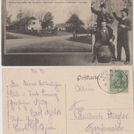 Waldau-Oberlausitz-AK 1909 Gruss aus der Hirsch-Schenke, Erh.2