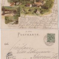 Wildbad-Litho-AK-1901 Kernerstrasse mit katholischer. Kirche, Erh.1