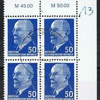 DDR MiNr. 937 bXyI OR3 Viererblock Ecke 2 gestempelt