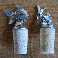 Neu 2 Flaschenverschluß Bier Verschluß 1,5 x 7cm Karpfen Alu Kork Wein Sekt Saft