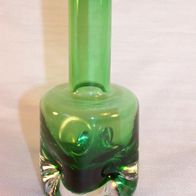Friedrich Glas Vase, grün, massiv, H.13,5 cm, 70er Jahre, TOP-Zustand