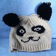 Mütze Panda grau schwarz