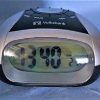 Uhr Wecker Licht, Timer mit Zeitansage ca 12 x 12,5 x 5 cm Volksbank NEU