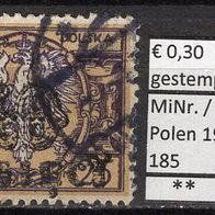 Polen 1923 Freimarken MiNr. 185 gestempelt -6