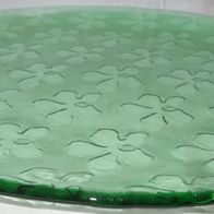 CK Servierplatte Servierteller rund Glasplatte hellgrün groß Blüten Ø 37 kaum benutzt