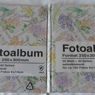 DK Fotoalbum 2 Stück Blume 20 Blatt grau selbstklebend Format 25x30 unbenutzt origina