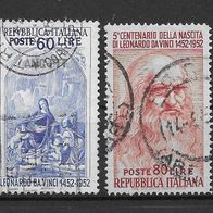010) Italien 1952 Leonardo da Vinci Mi. Nr. 877/78 gestempelt
