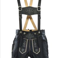 Herren Trachten Lederhose glattleder Lederhose schwarz nappalederhose Gr,46 --64