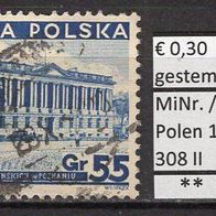 Polen 1935 Freimarken: Verschiedene Sehenswürdigkeiten MiNr. 308 II gestempelt -4