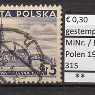 Polen 1937 Freimarken: Verschiedene Sehenswürdigkeiten MiNr. 315 gestempelt -1